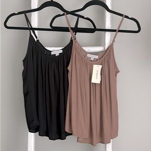 Allison Joy pair of Bryn Pleated Camis size S